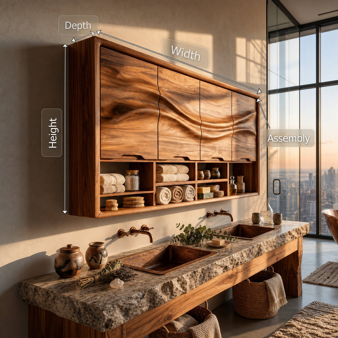 Organic Wave Panel Bathroom Cabinet Primary Bathroom - product view 8