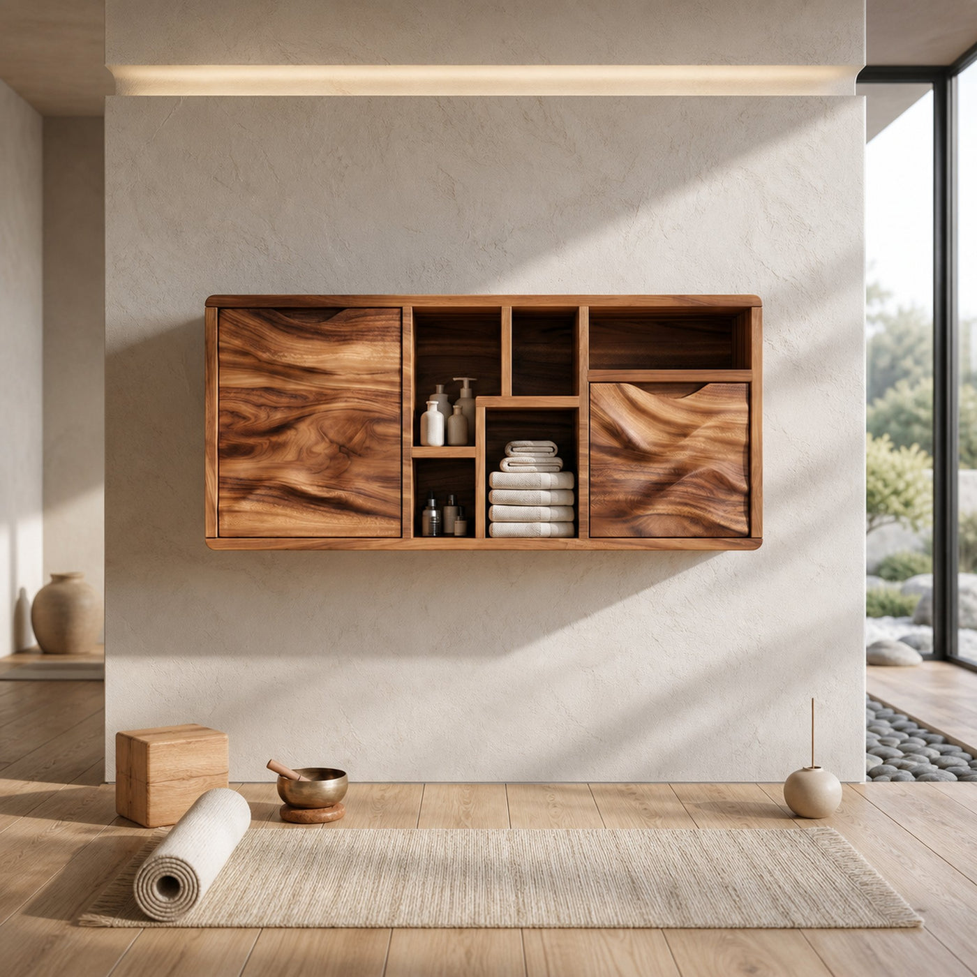 Organic Wave Panel Bathroom Cabinet Spa Lounge - product view 6
