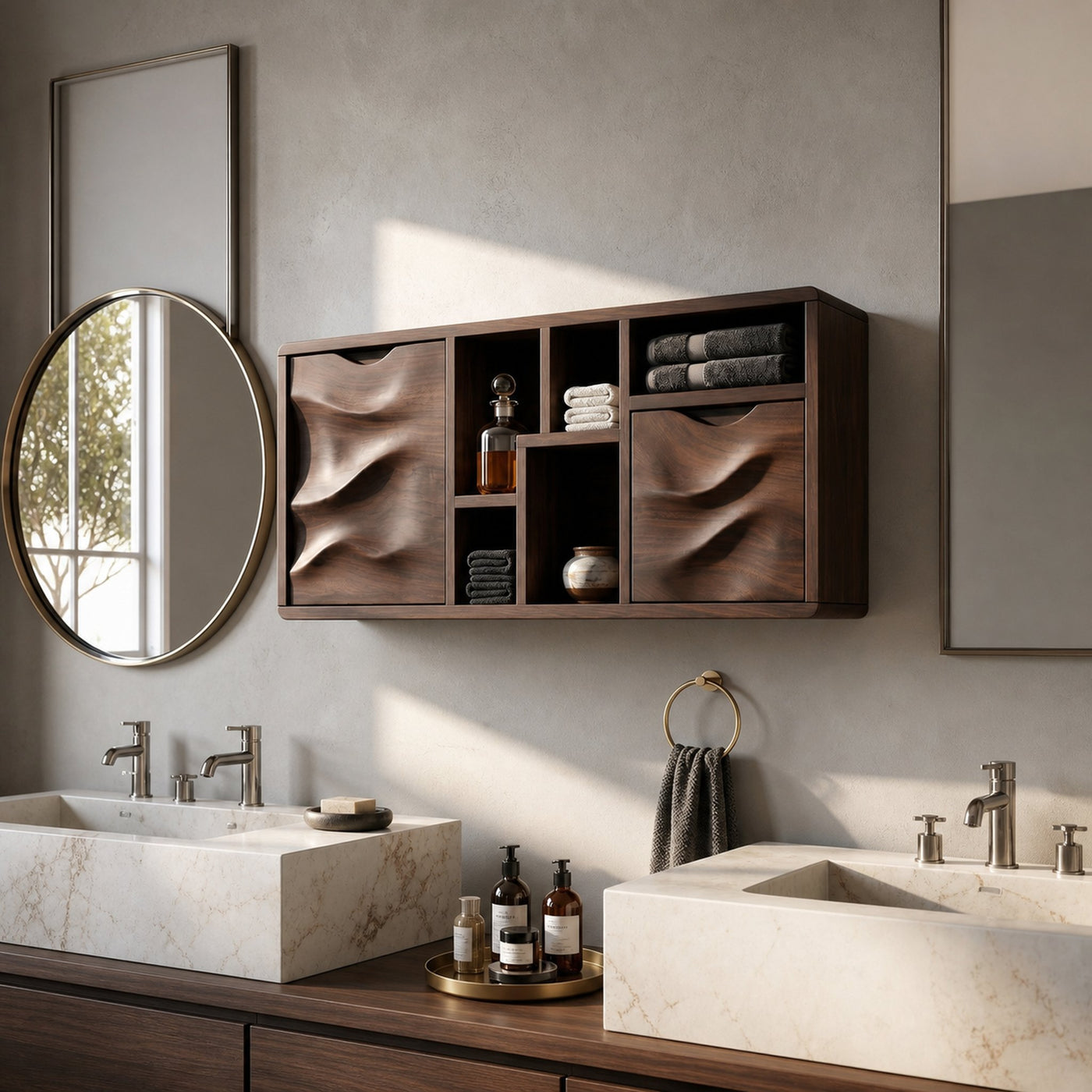 Organic Wave Panel Bathroom Cabinet Spa Lounge - product view 7