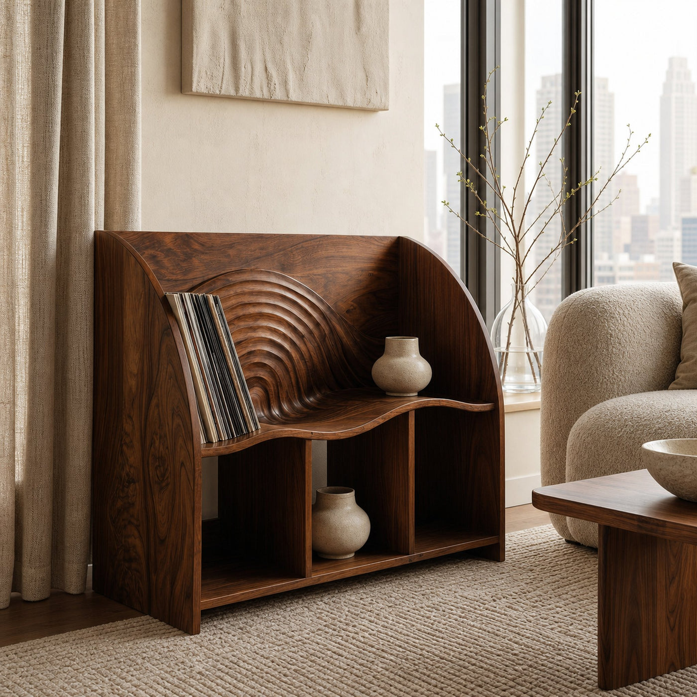 Organic Wooden Magazine Rack With Multi Open Compartments For Living - product view 7