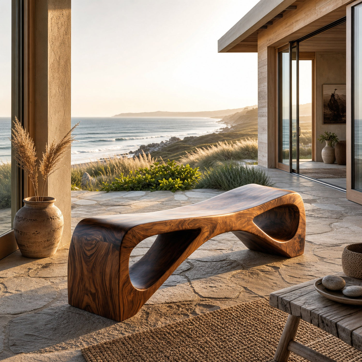Organic Wooden Outdoor Bench For Landscape Garden - product view 6
