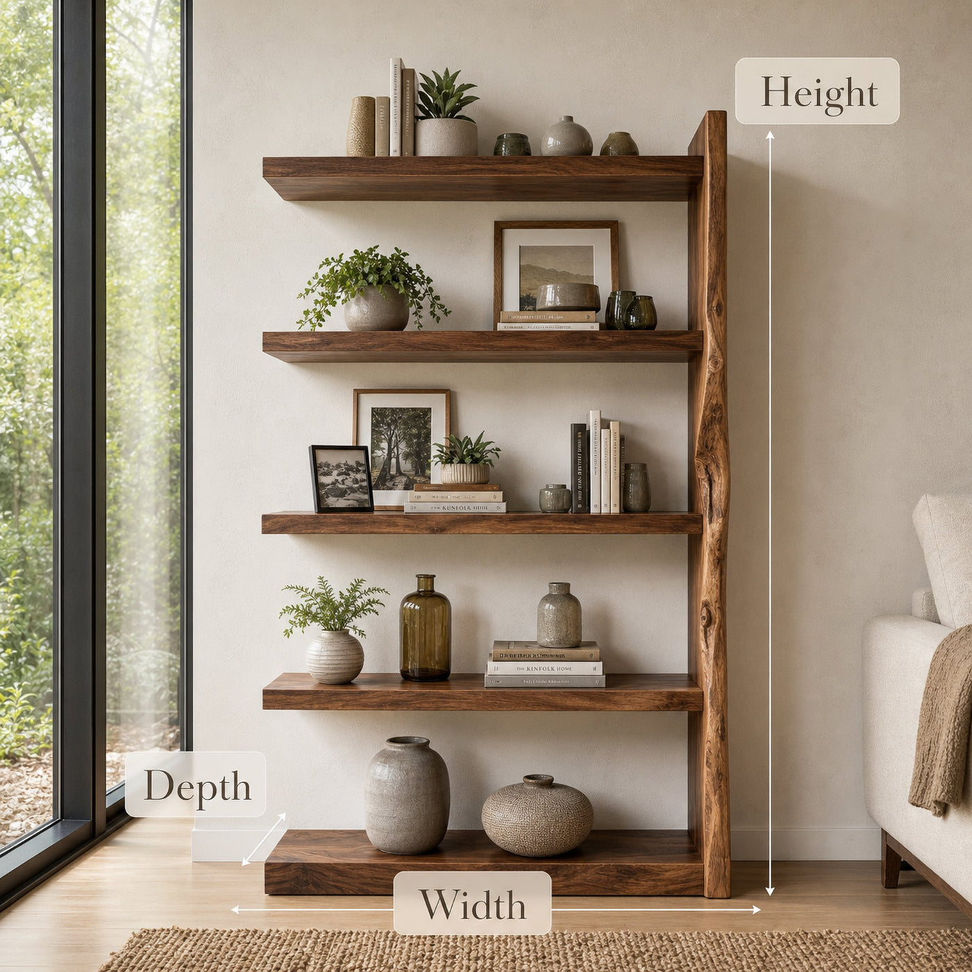 Organic Wooden Standing Shelf For Minimalist Home - product view 7