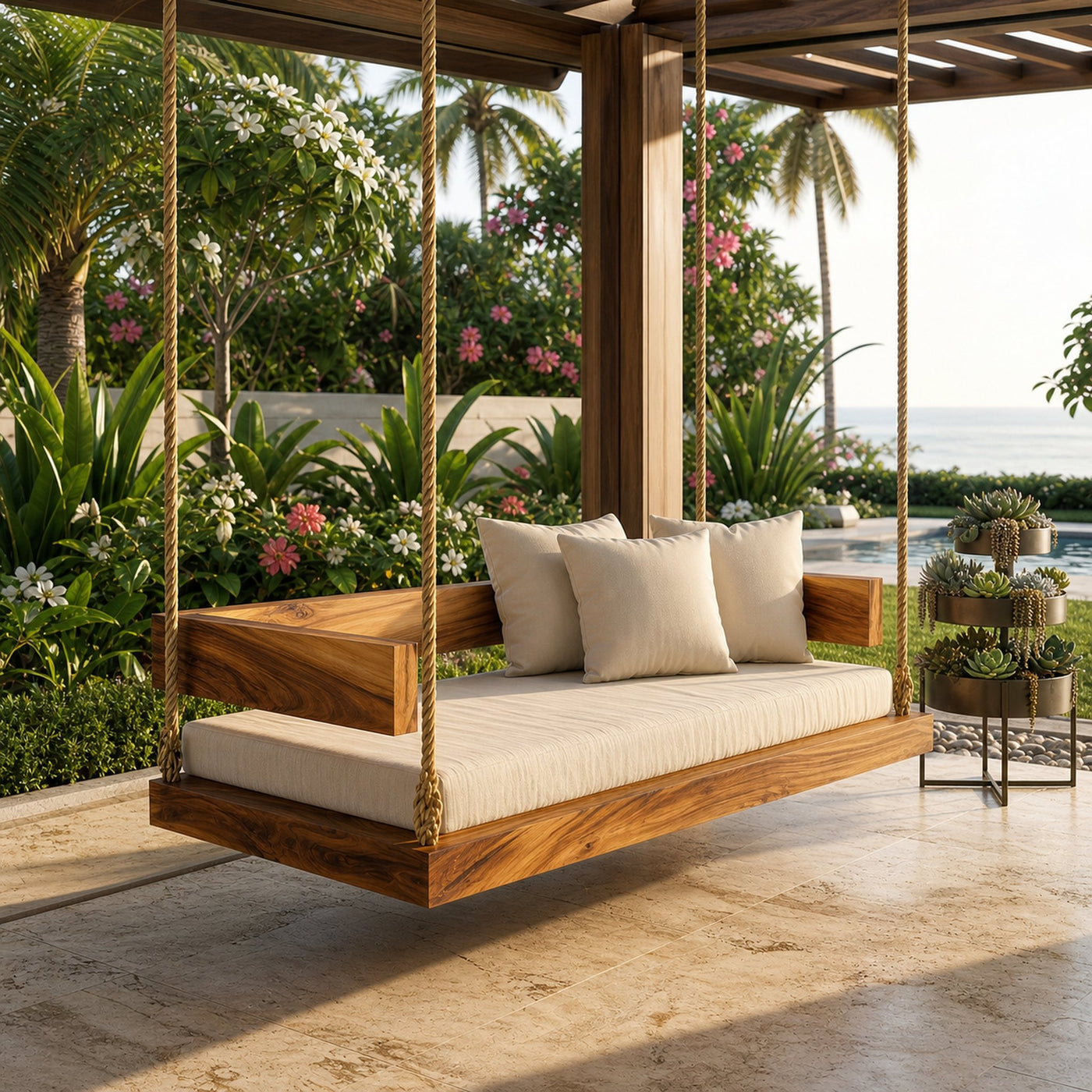 Resort Style Hanging Daybed Swing Retreat