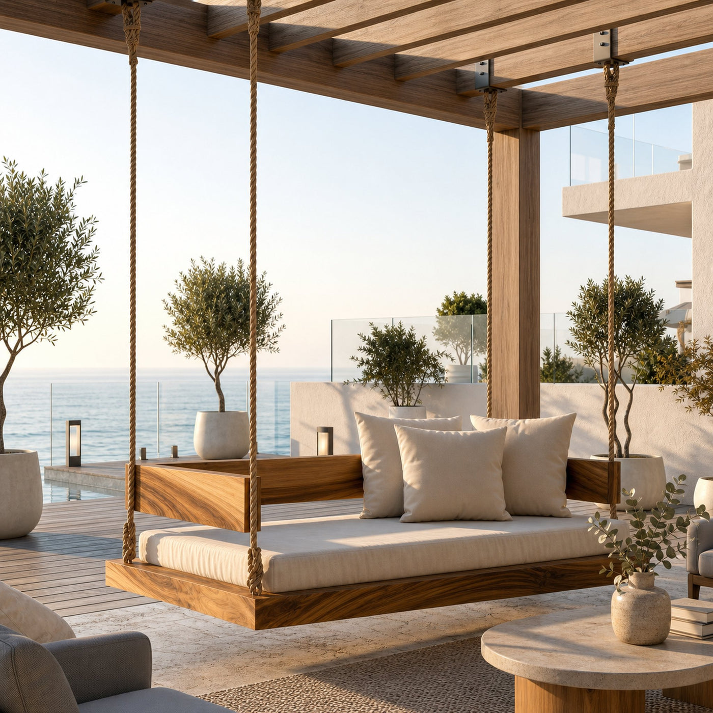 Resort Style Hanging Daybed Swing Retreat - product view 6