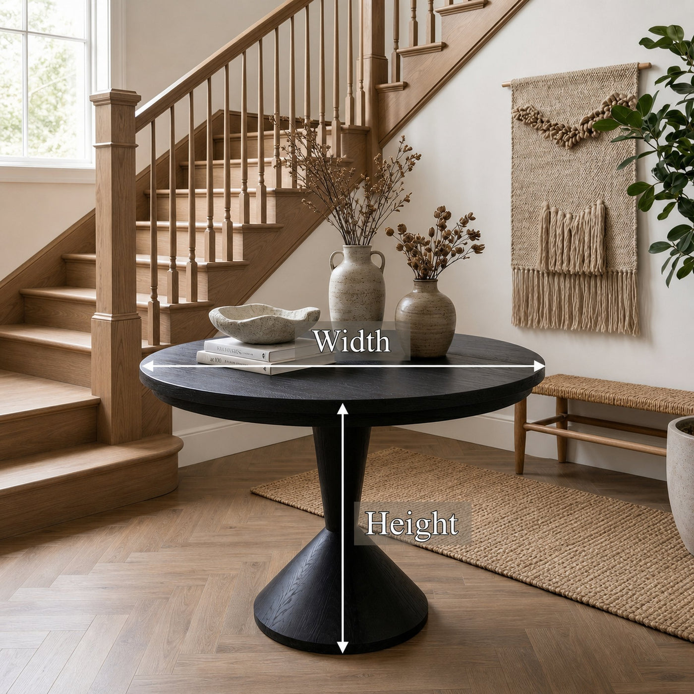 Round Entryway Center Table For Living Room And Staircase - product view 8