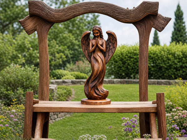 Rustic Abstract Sculpture For Furniture Wall Centerpiece