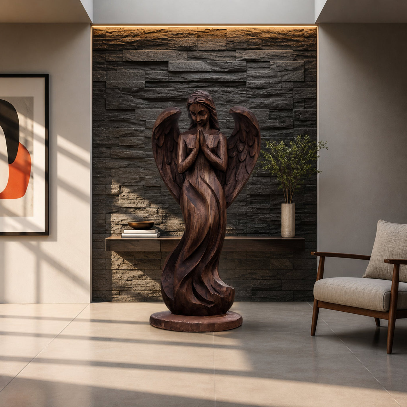 Rustic Abstract Sculpture For Furniture Wall Centerpiece - product view 7