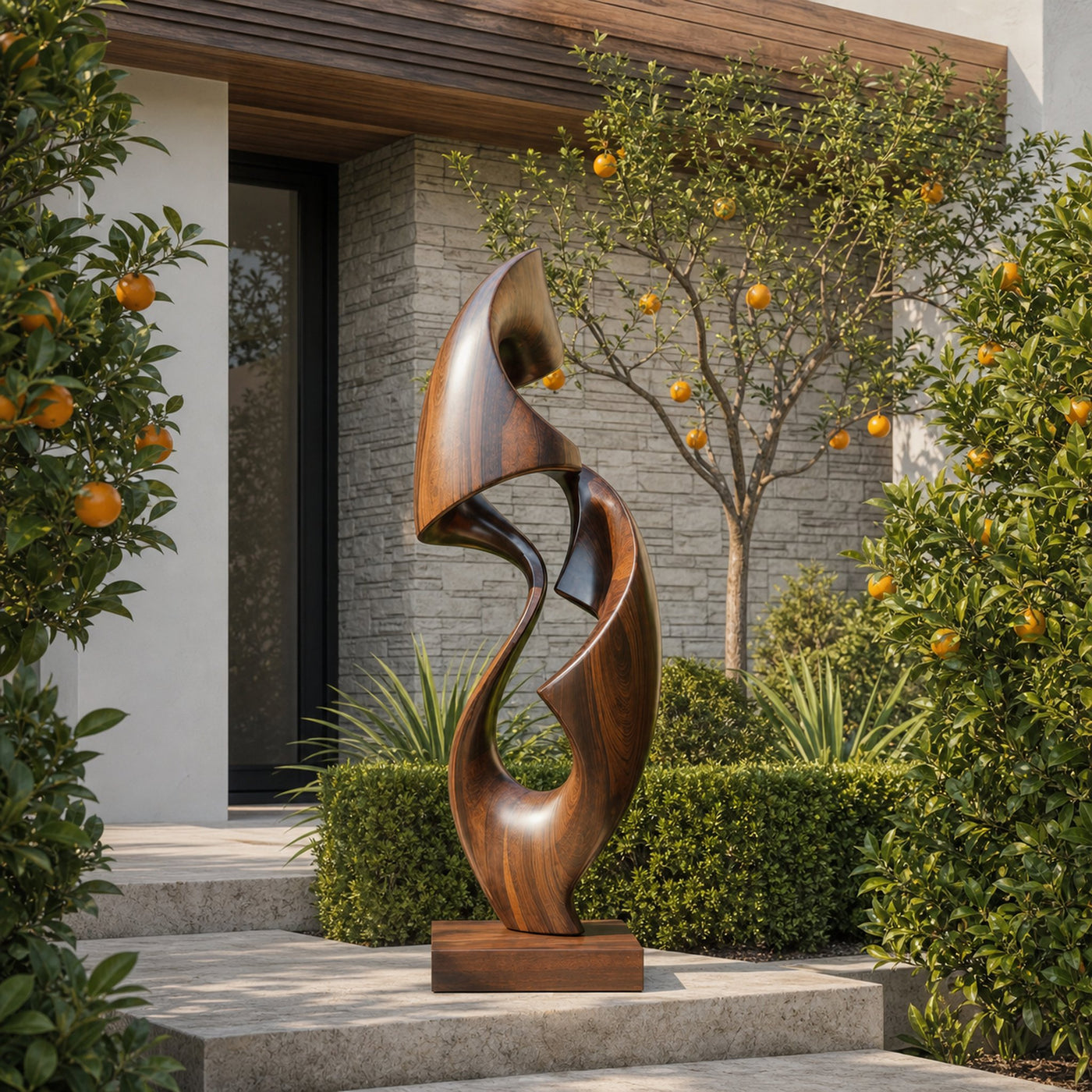 Rustic Abstract Sculpture For Office Decor