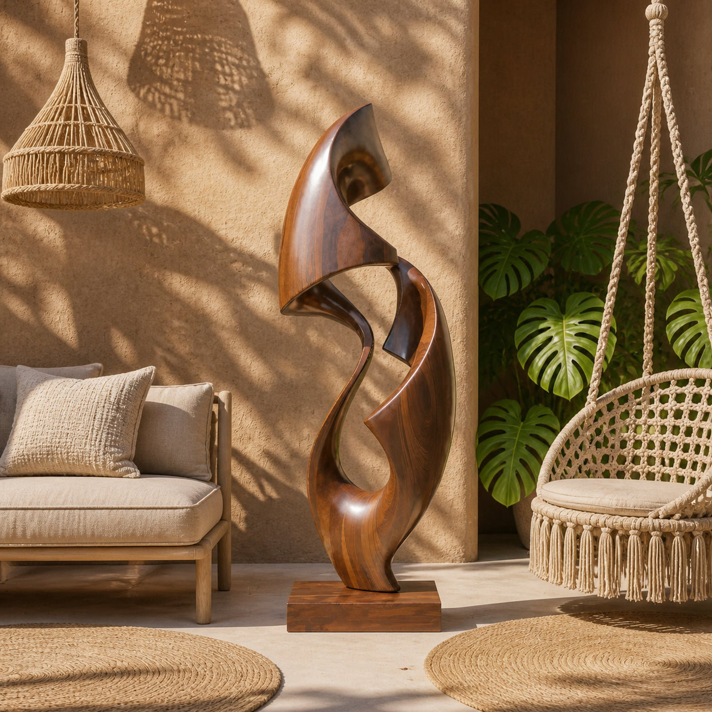 Rustic Abstract Sculpture For Office Decor - product view 6