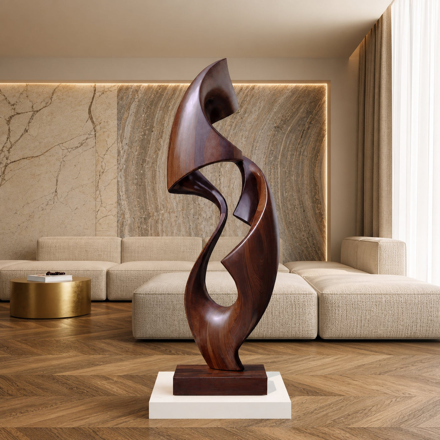 Rustic Abstract Sculpture For Office Decor - product view 7