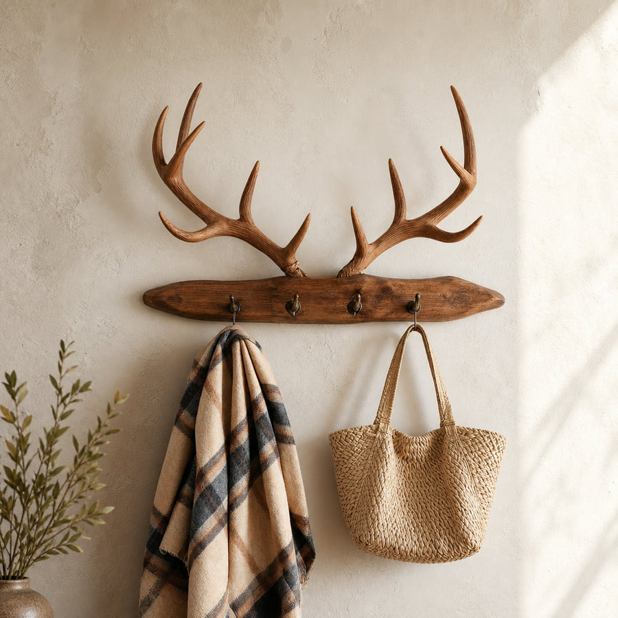 Rustic Antler Coat Rack Entryway Hallway