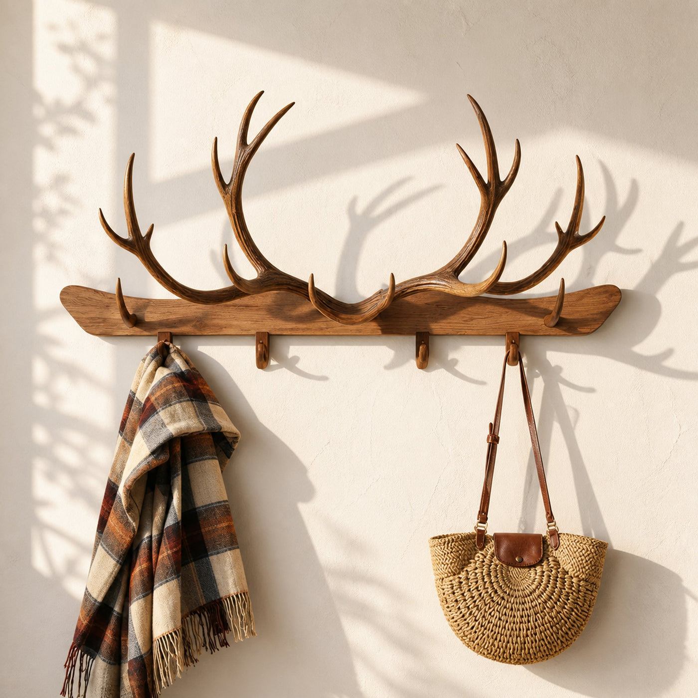 Rustic Antler Wall Rack Entryway Hallway