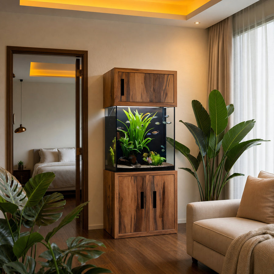 Rustic Aquarium Cabinet For Living Room Corner
