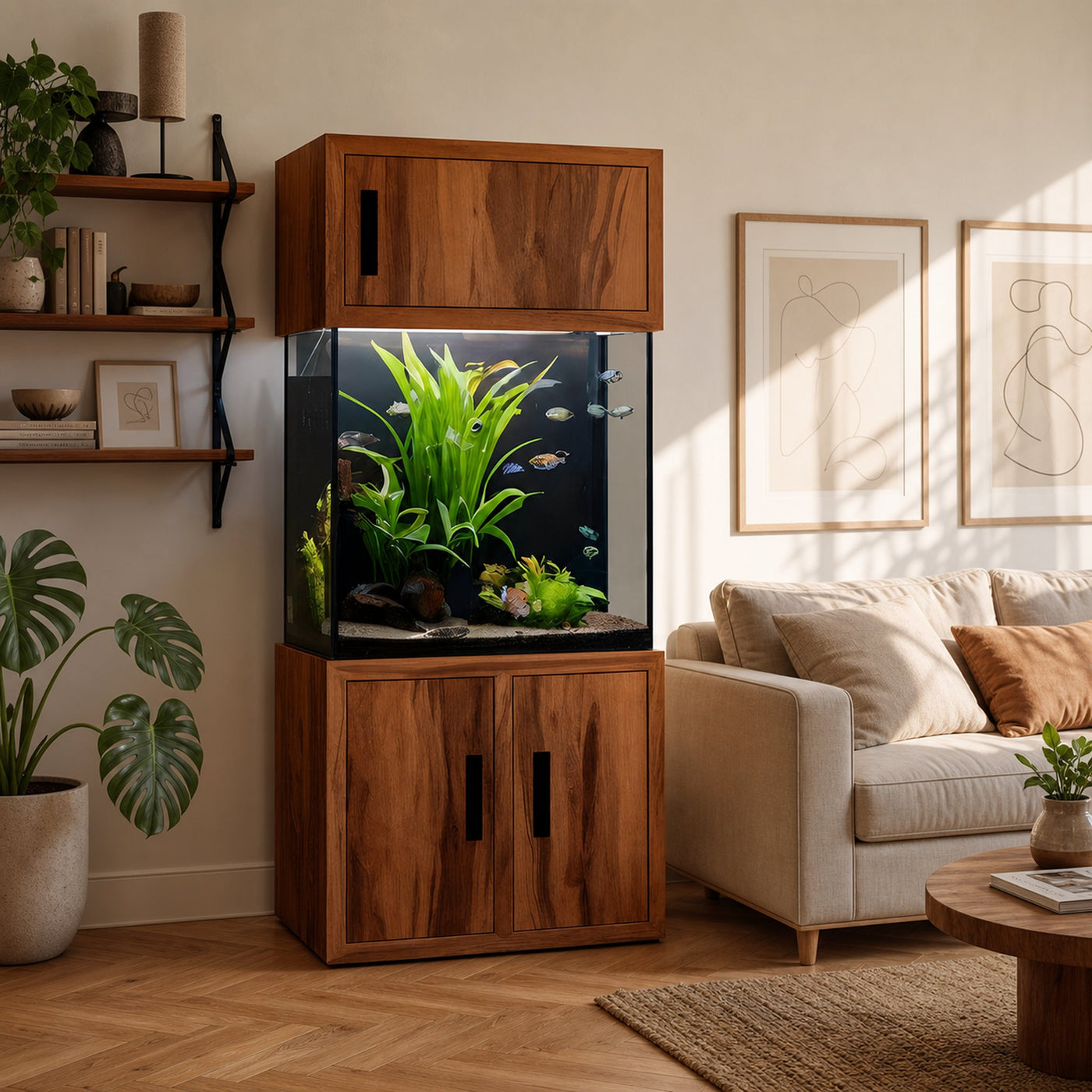 Rustic Aquarium Cabinet For Living Room Corner - product view 6