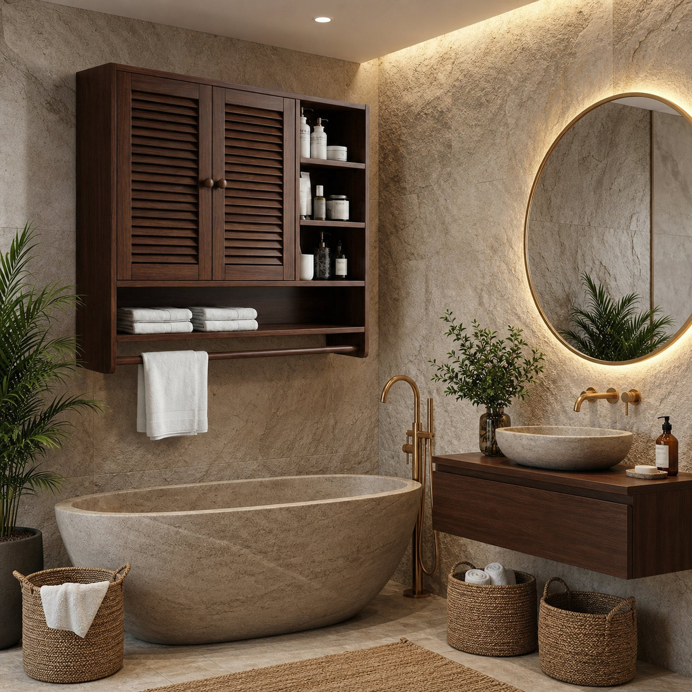 Rustic Bathroom Cabinet Solid Wood For Bathroom Space - product view 7