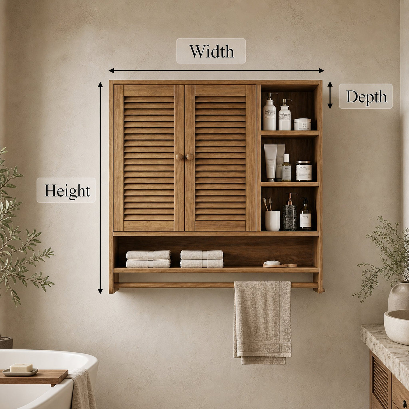 Rustic Bathroom Cabinet Solid Wood For Bathroom Space - product view 8