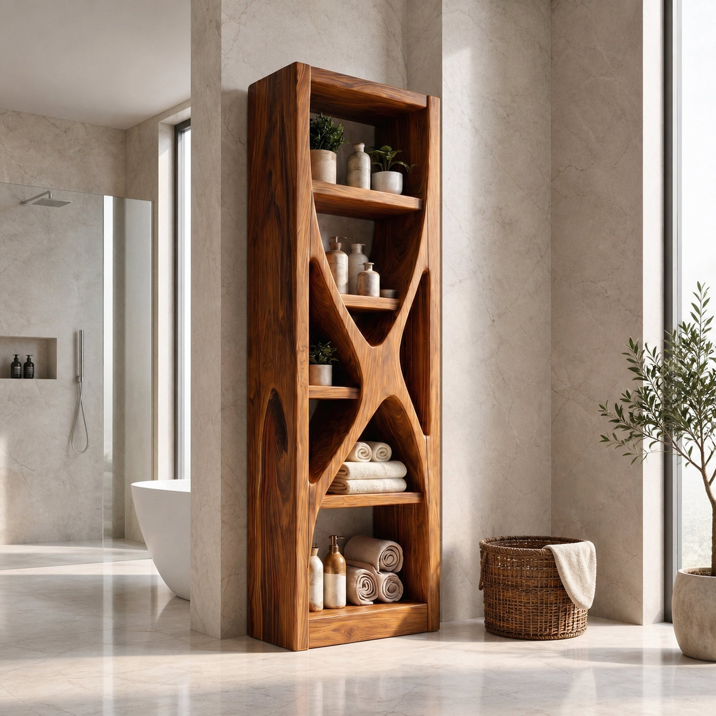 Rustic Bathroom Cabinet With Natural Branch Structure For Bathroom - product view 6