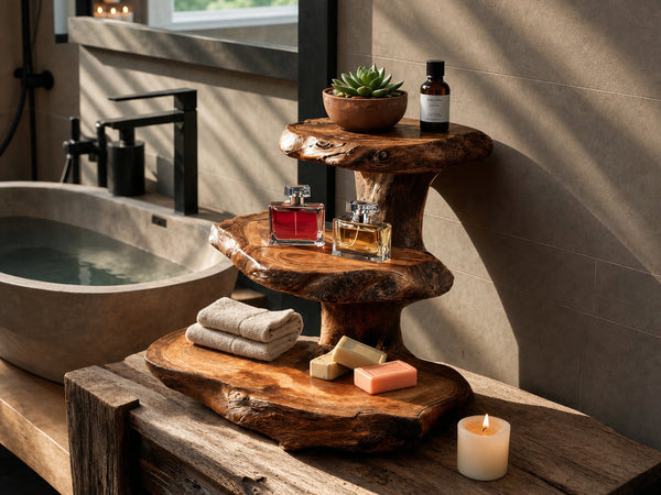 Rustic Bathroom Shelf Nature Inspired For Bathroom