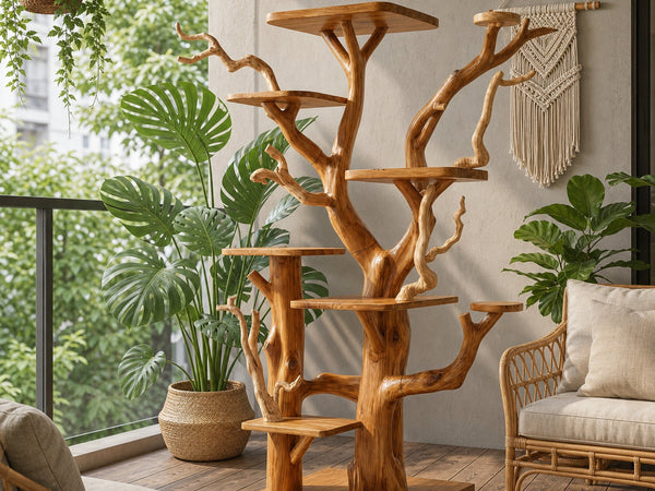 Rustic Bird Perch Stand For Living Room Or Bedroom