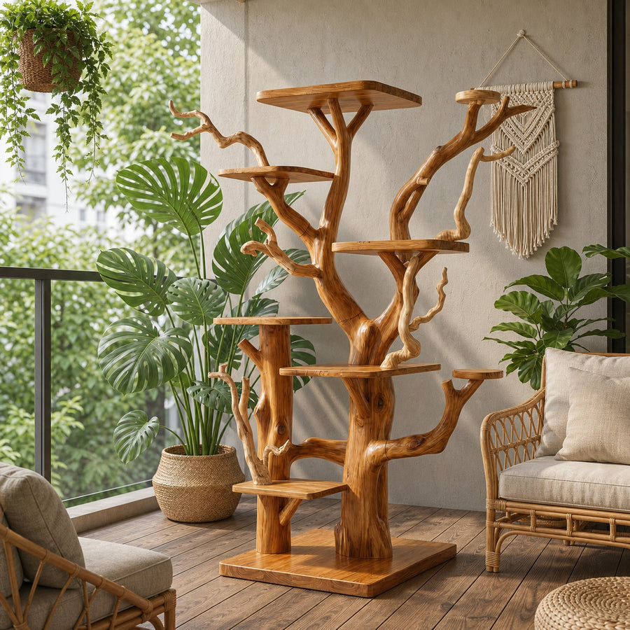 Rustic Bird Perch Stand For Living Room Or Bedroom