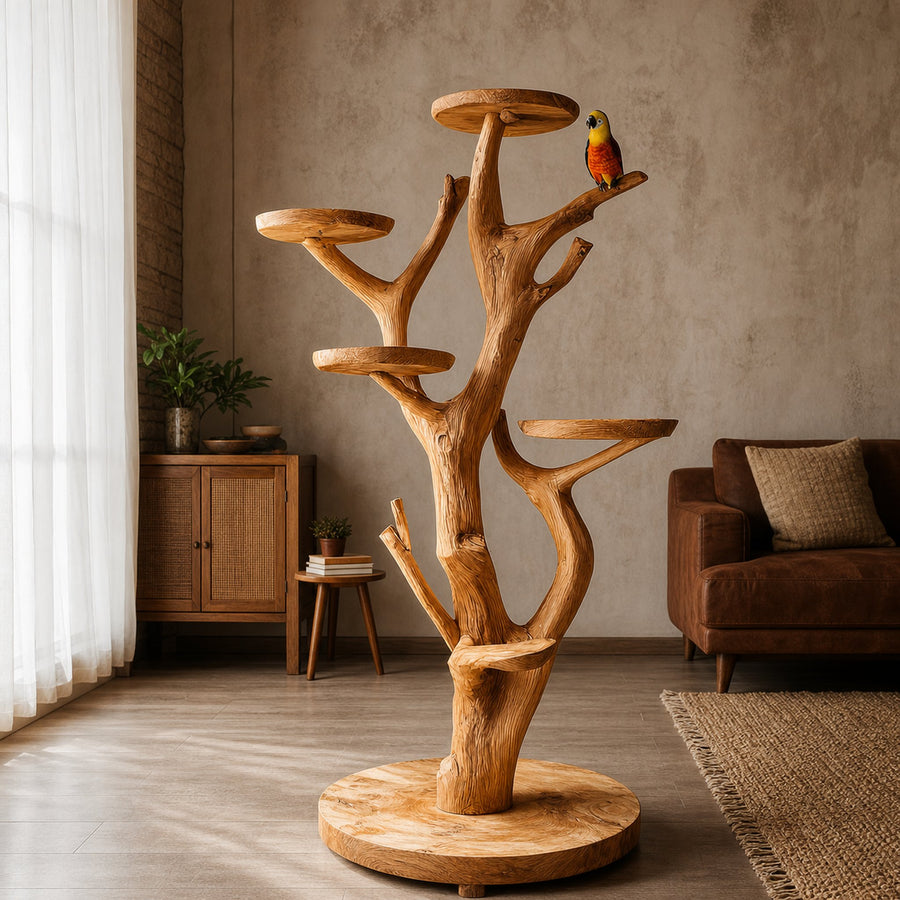Rustic Bird Perch Tree Stand Living Room Aviary Decor