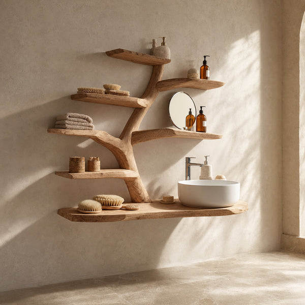 Rustic Branch Display Vanity Bathroom Or Minimal Washroom