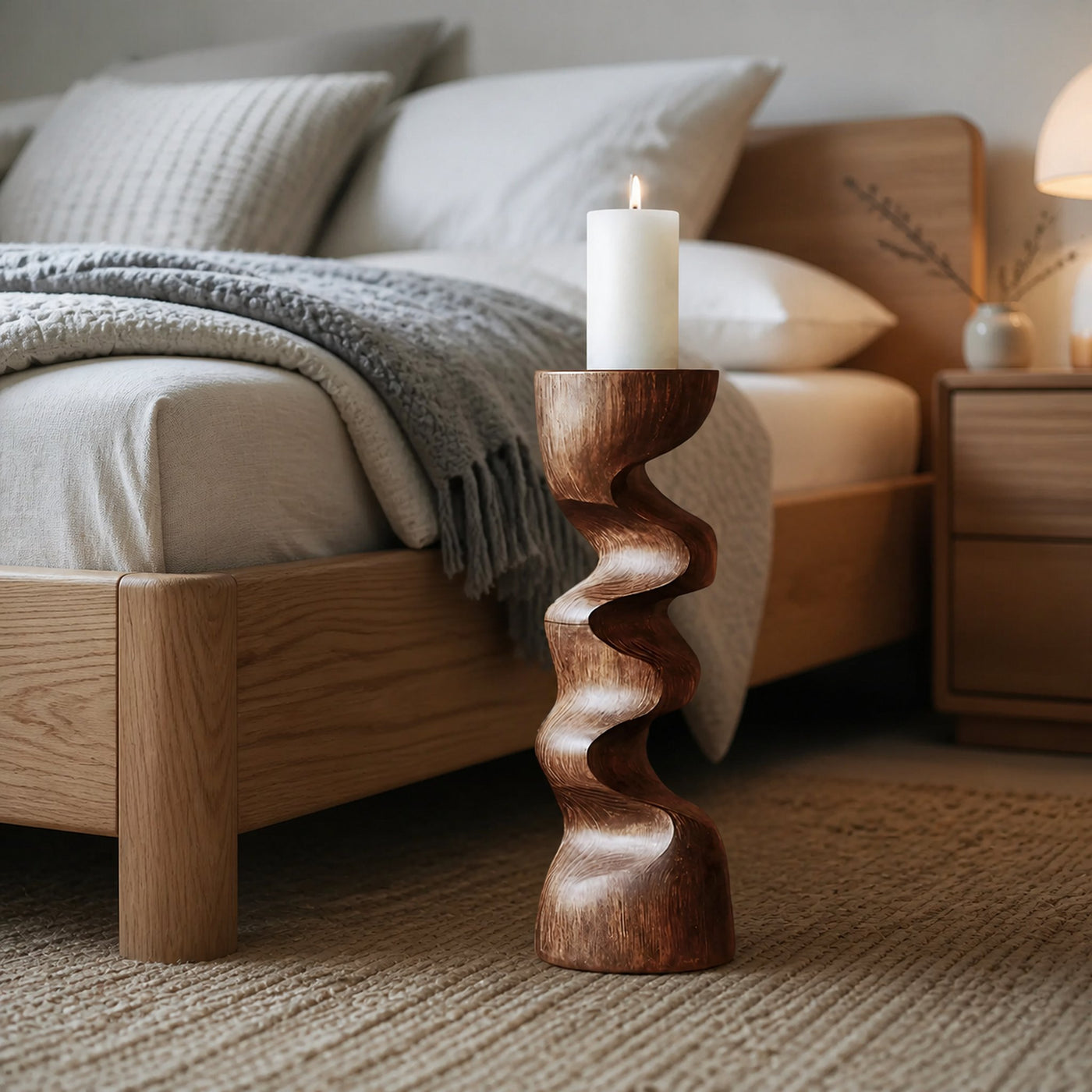 Rustic Candle Stick For Bedroom Cozy Ambience Styling - product view 6