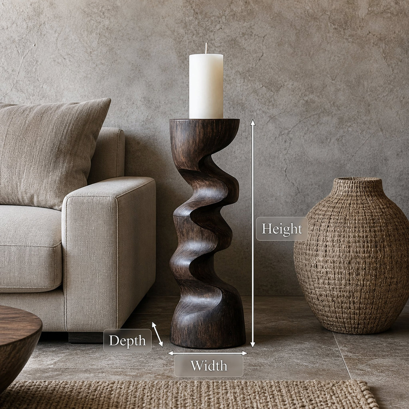 Rustic Candle Stick For Bedroom Cozy Ambience Styling - product view 8