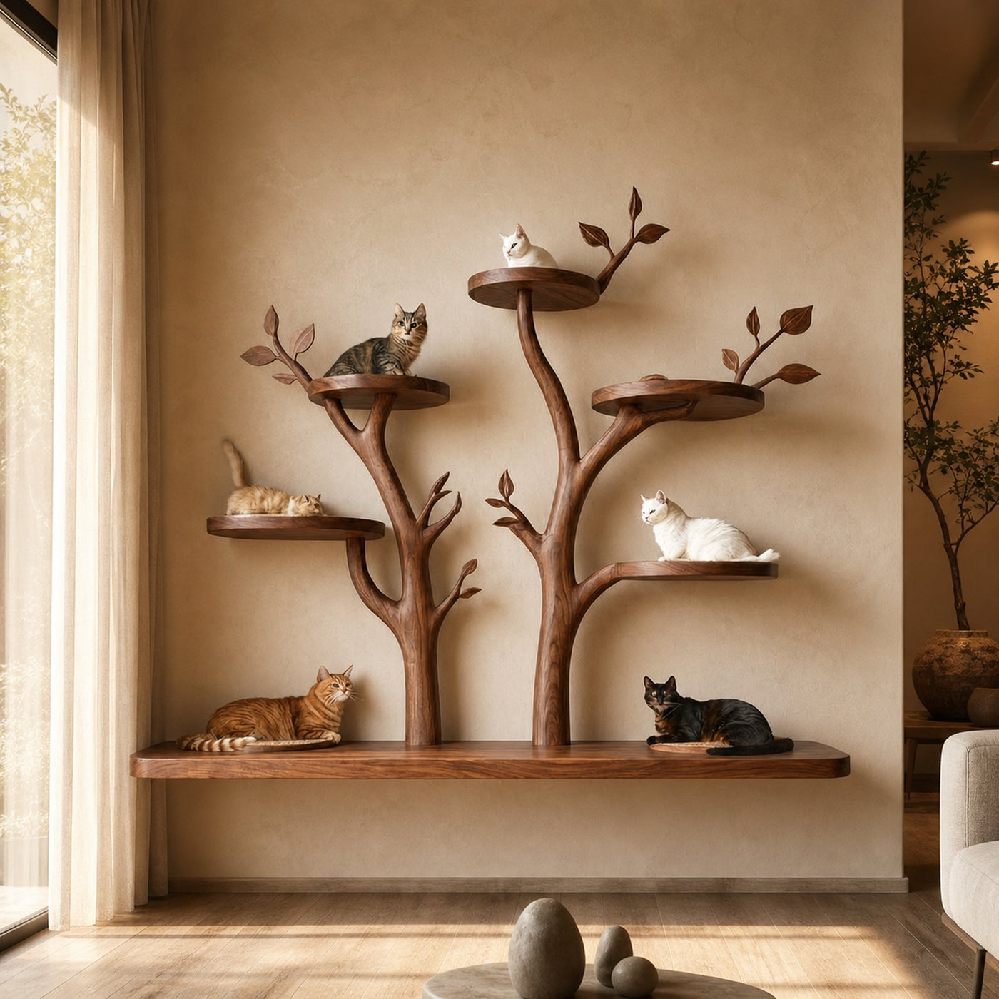Rustic Cat Wall Display Living Room Or Contemporary Home