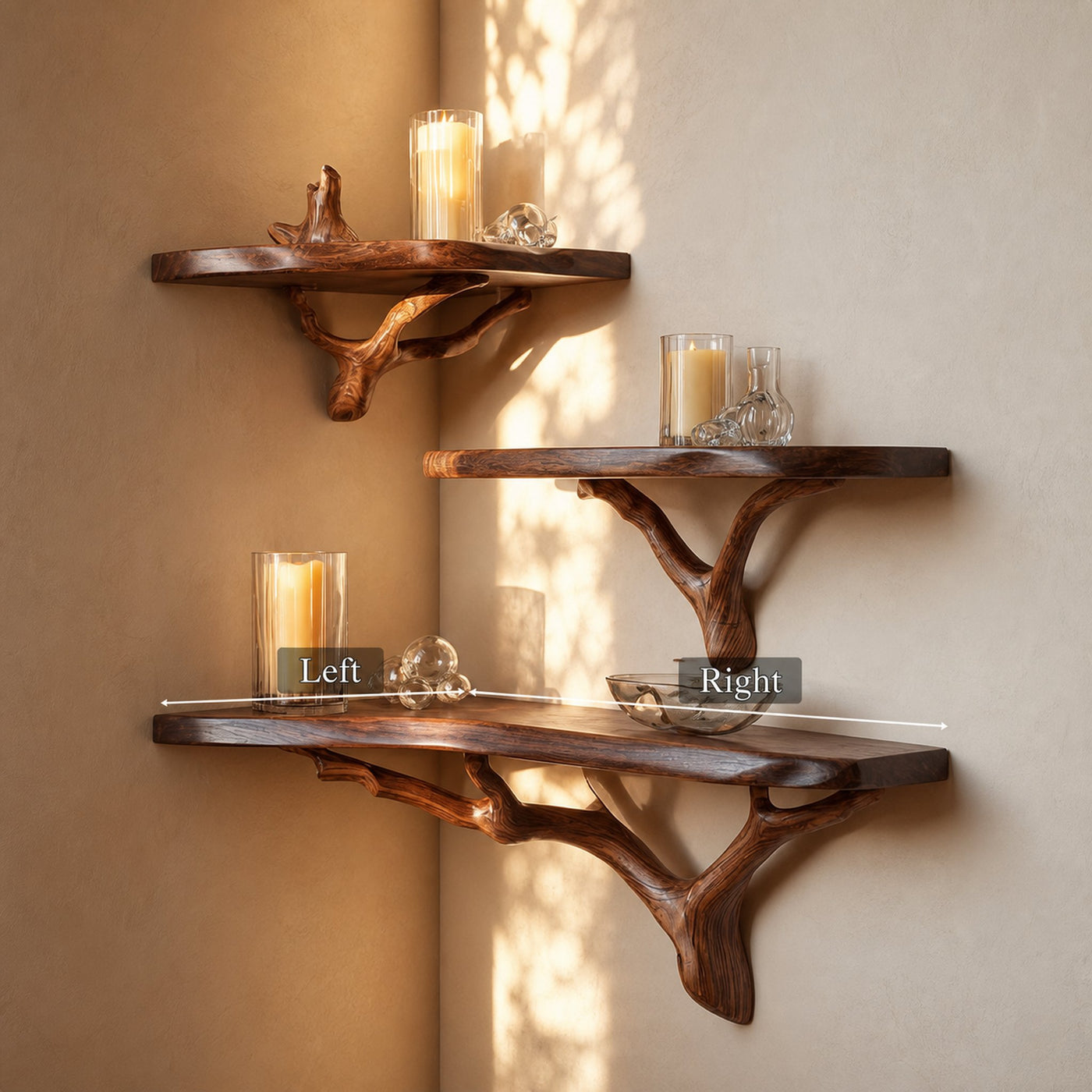 Rustic Corner Floating Shelf Entryway Or Kitchen - product view 6