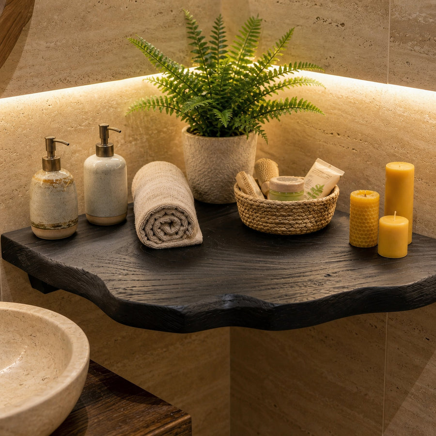 Rustic Corner Shelf For Living Room And Entryway