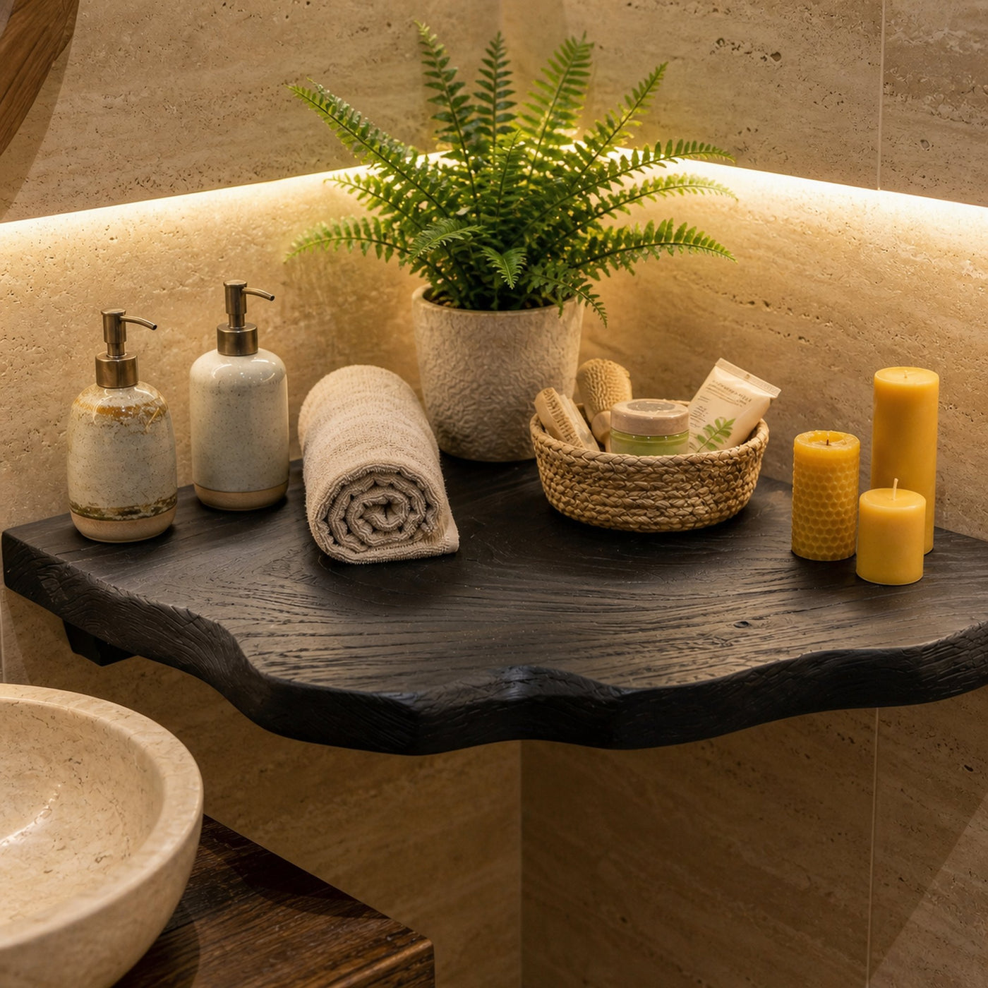 Rustic Corner Shelf For Living Room And Entryway