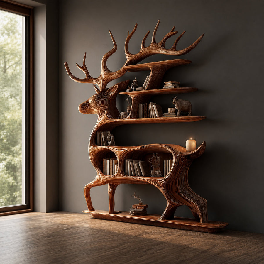 Rustic Deer Display Shelf Living Room Or Bedroom