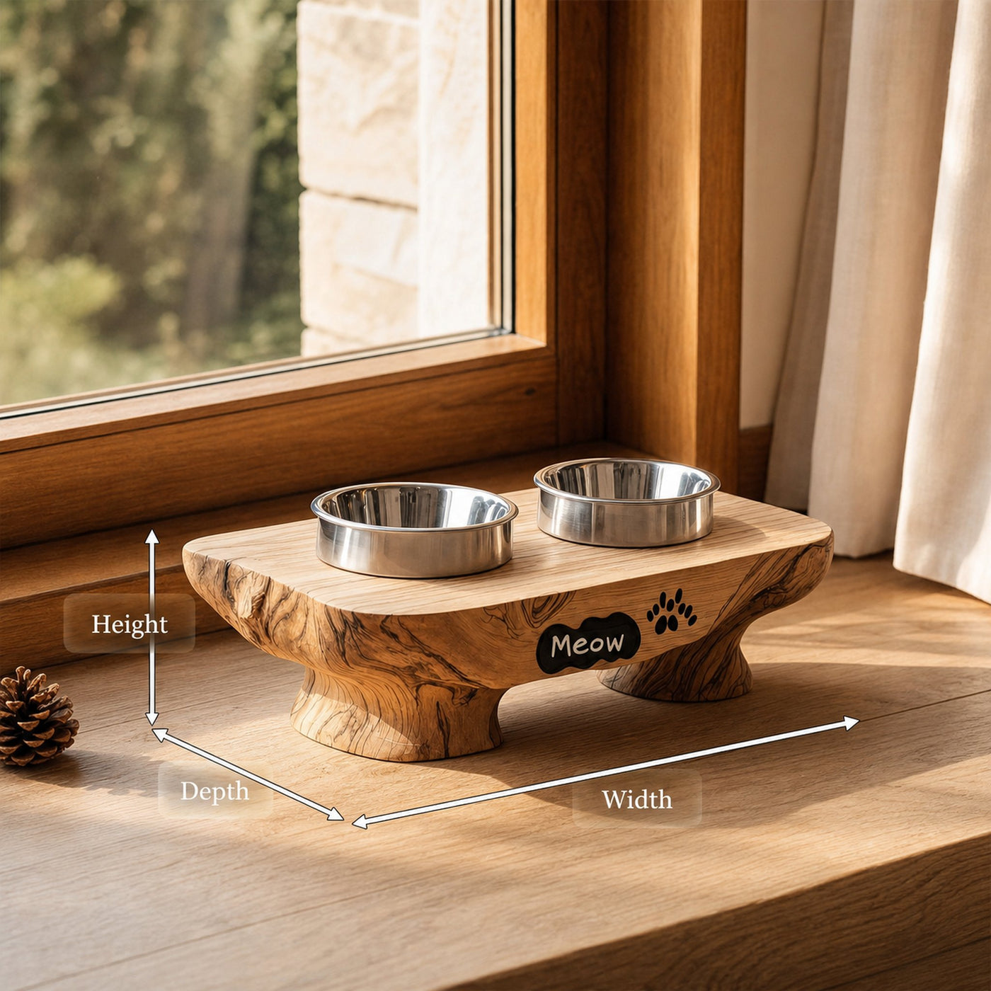 Rustic Dog Bowl Stand For Feeding In Kitchen Area - product view 8