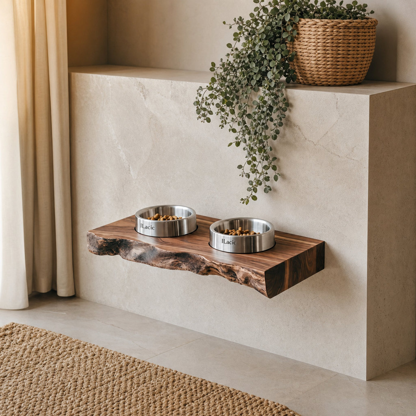 Rustic Dog Bowl Stand Handmade For Kitchen Area - product view 7