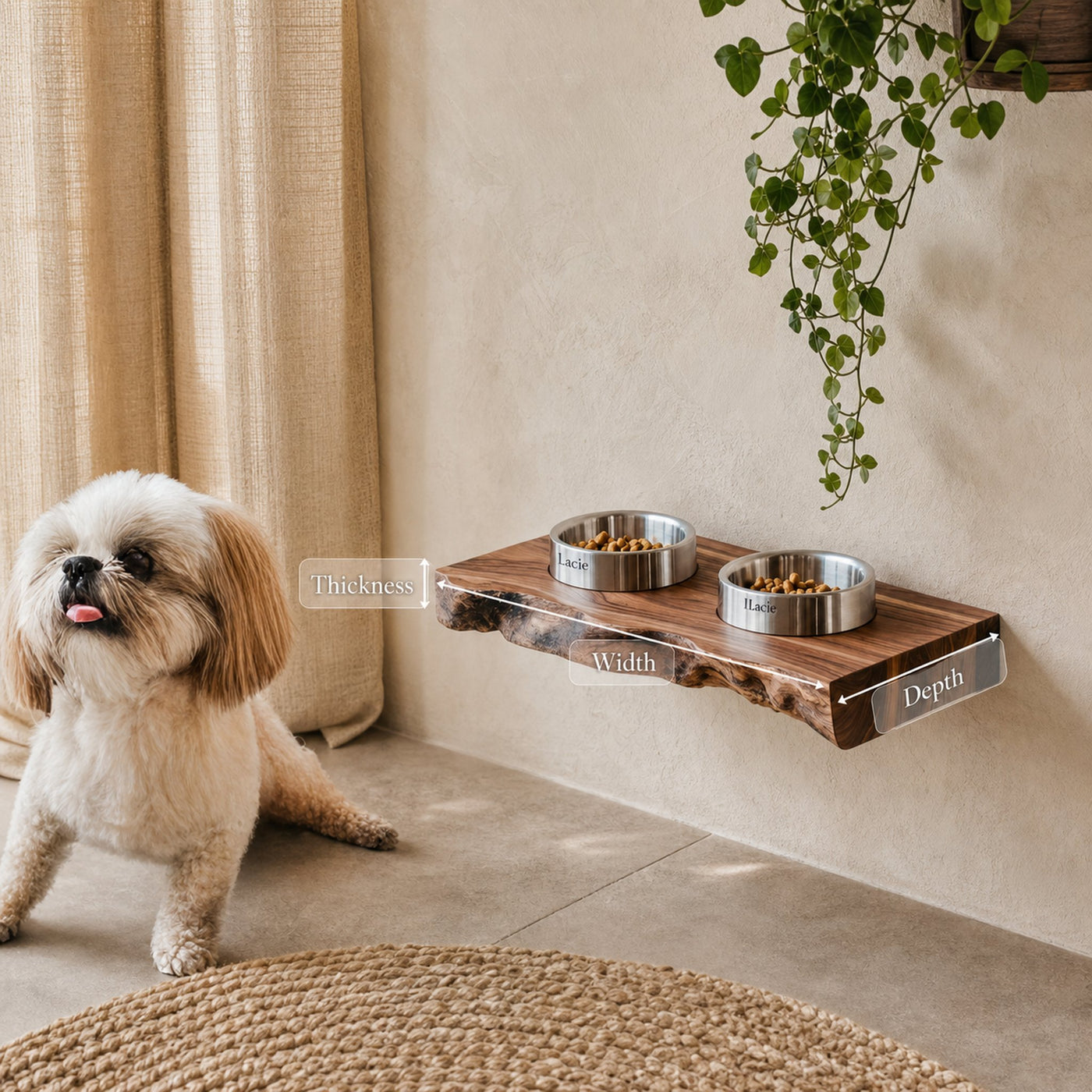 Rustic Dog Bowl Stand Handmade For Kitchen Area - product view 8