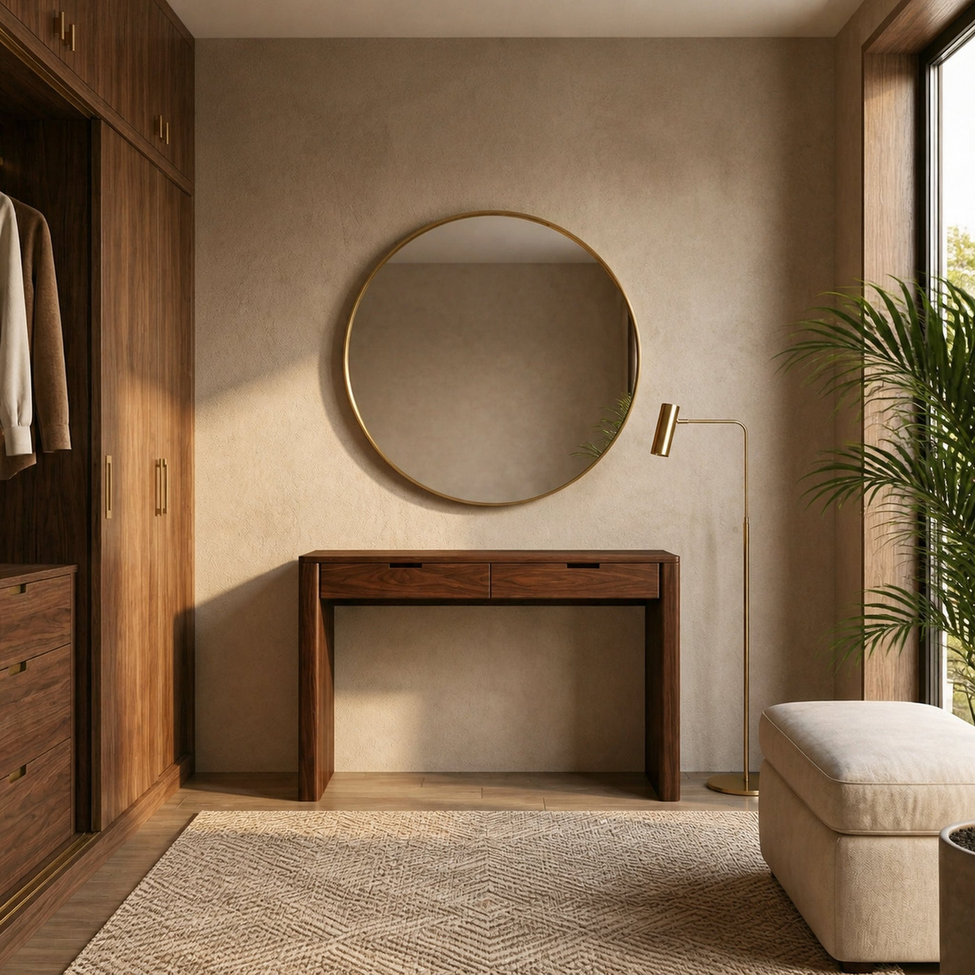 Rustic Dressing Table Natural Wood Organic Handmade Design For Bedroom - product view 7