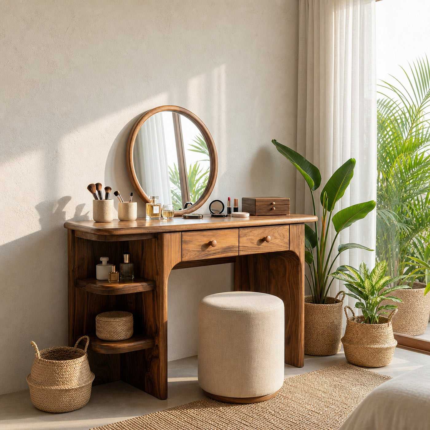 Rustic Dressing Table Personal Beauty Space Makeup Area
