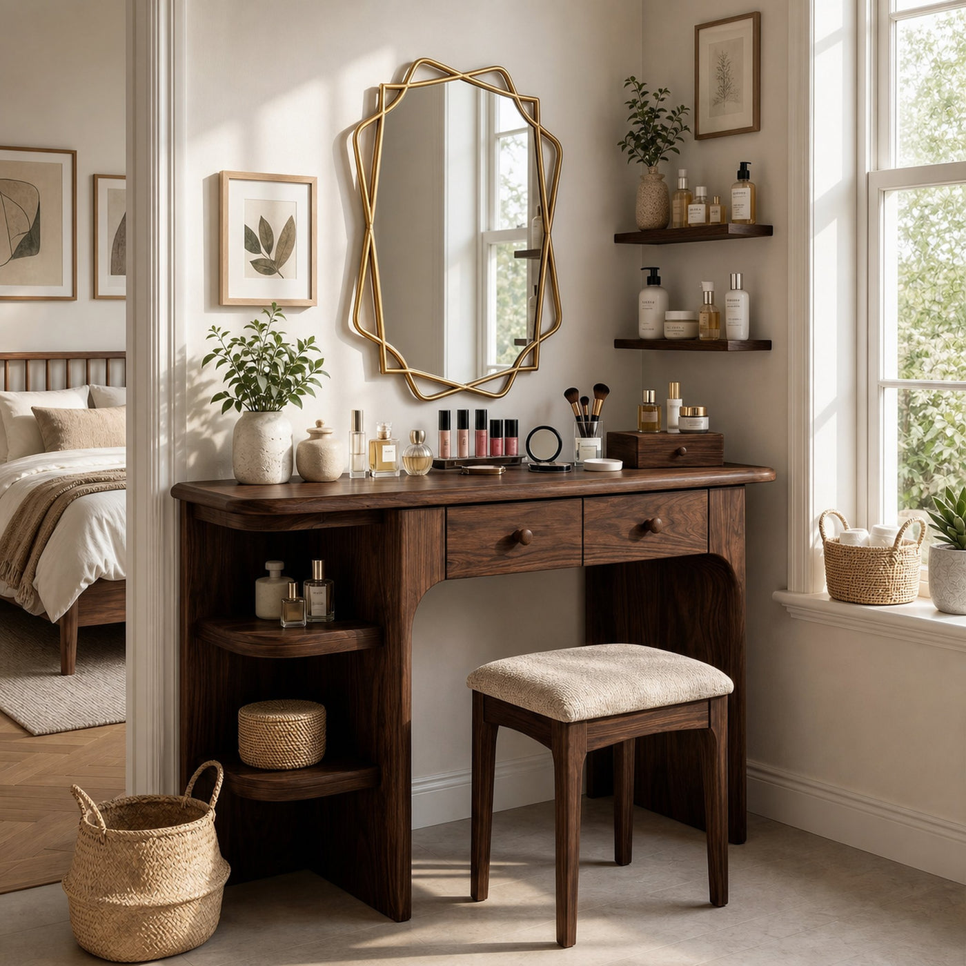 Rustic Dressing Table Personal Beauty Space Makeup Area - product view 7