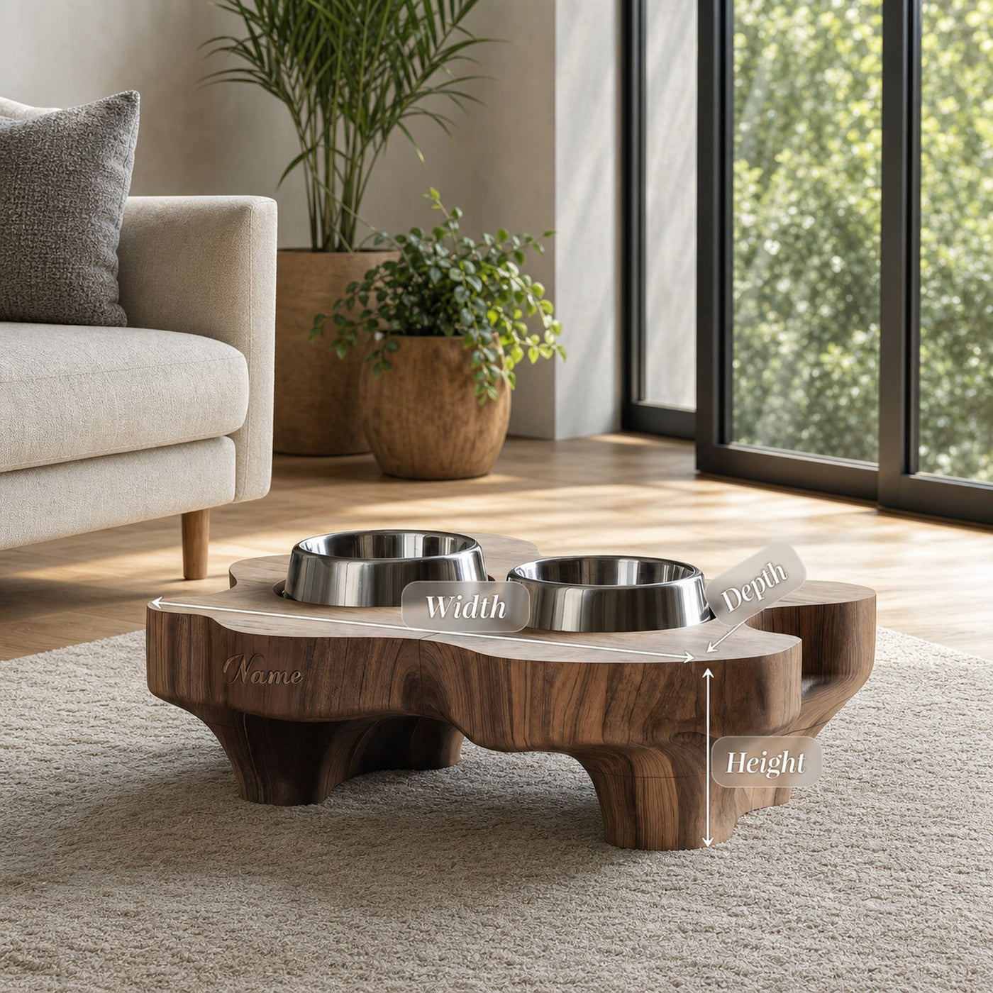 Rustic Elevated Dog Bowl Holder For Kitchen Decor - product view 6