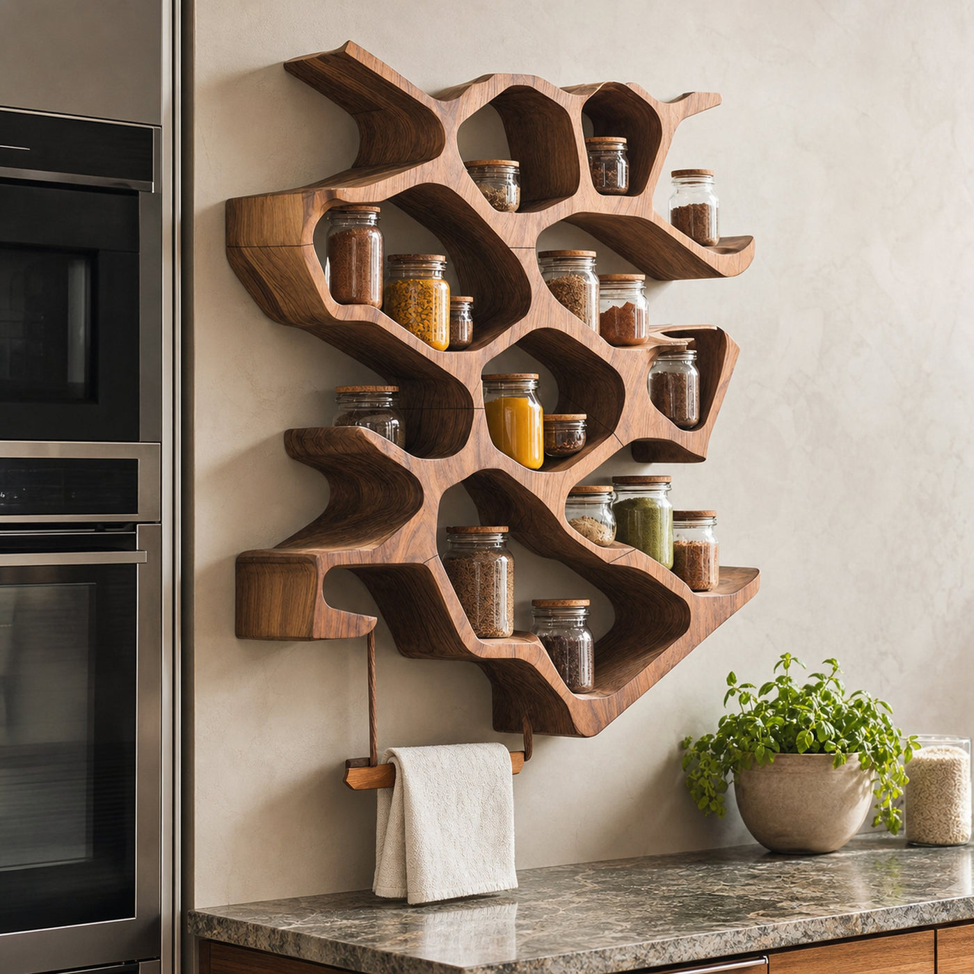 Rustic Entryway Design With Handcrafted Spice Cabinet
