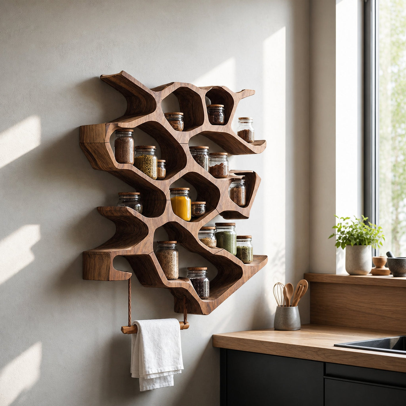 Rustic Entryway Design With Handcrafted Spice Cabinet - product view 6