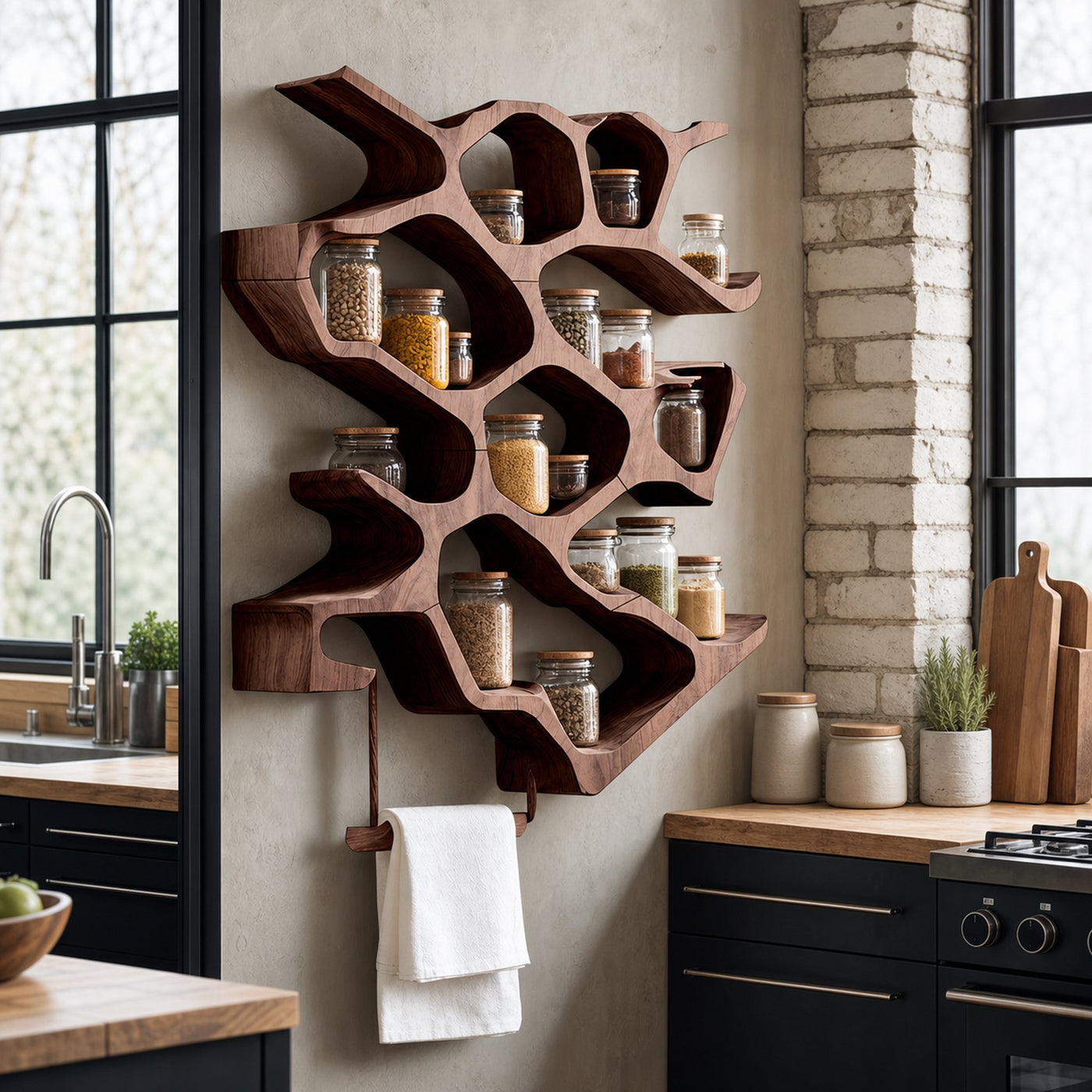 Rustic Entryway Design With Handcrafted Spice Cabinet - product view 7