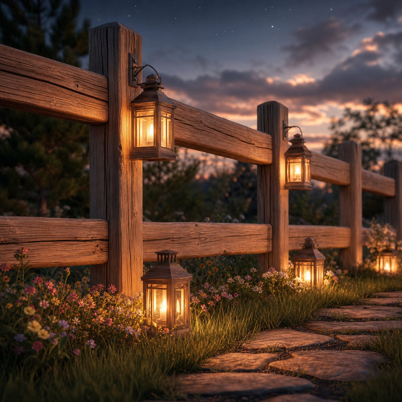 Rustic Farmhouse Fence For Garden And Outdoor Path