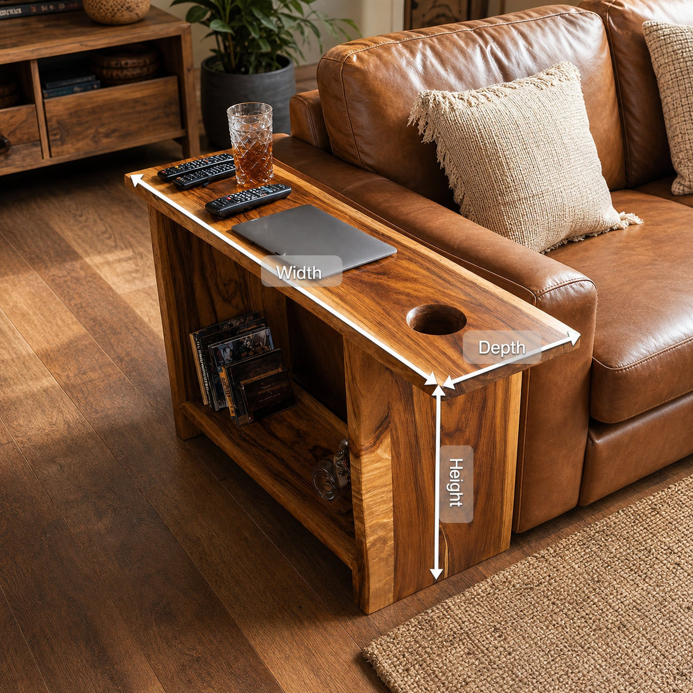 Rustic Farmhouse Side Table For Cozy Living Space - product view 8