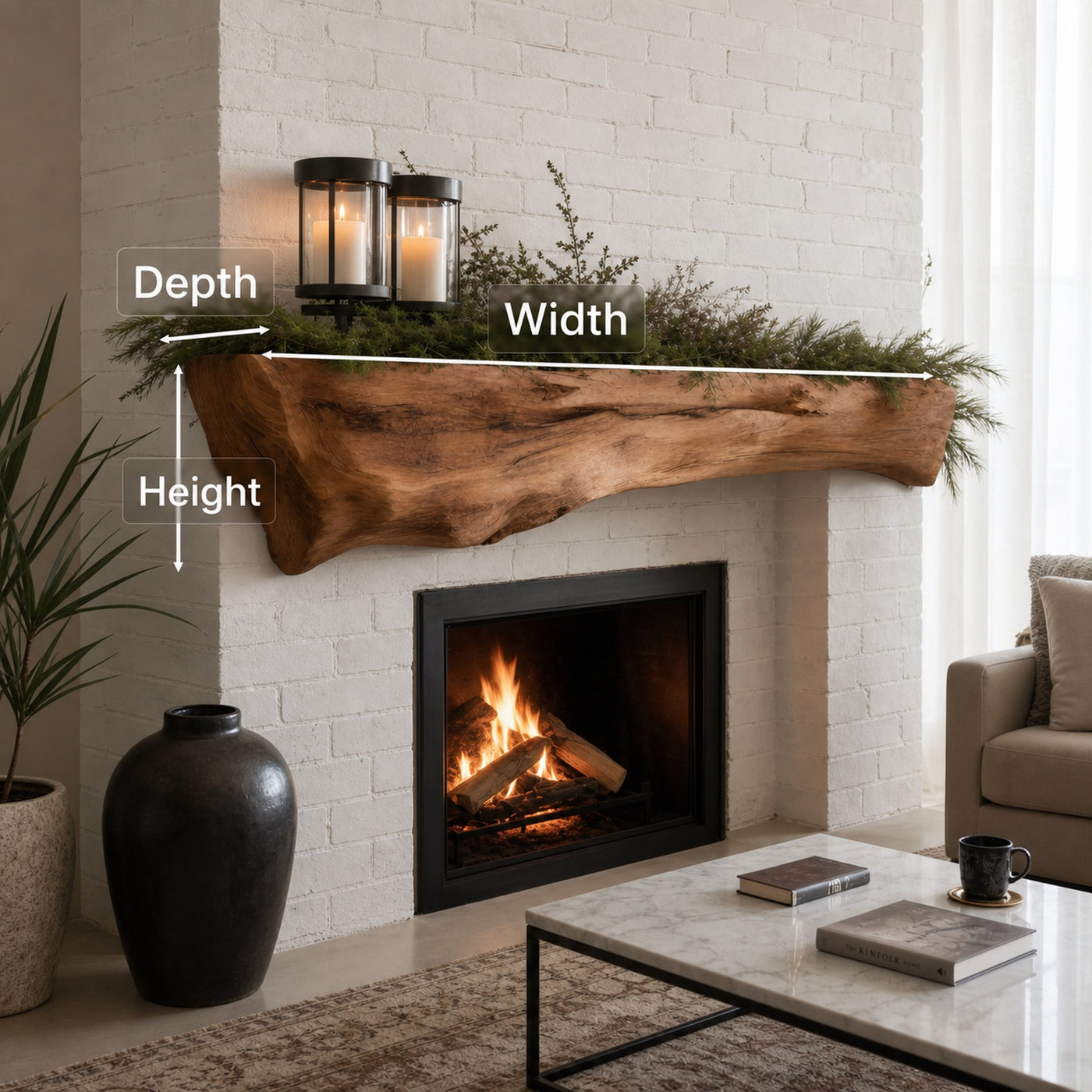 Rustic Fireplace Mantel Beam For Holiday Decoration - product view 8