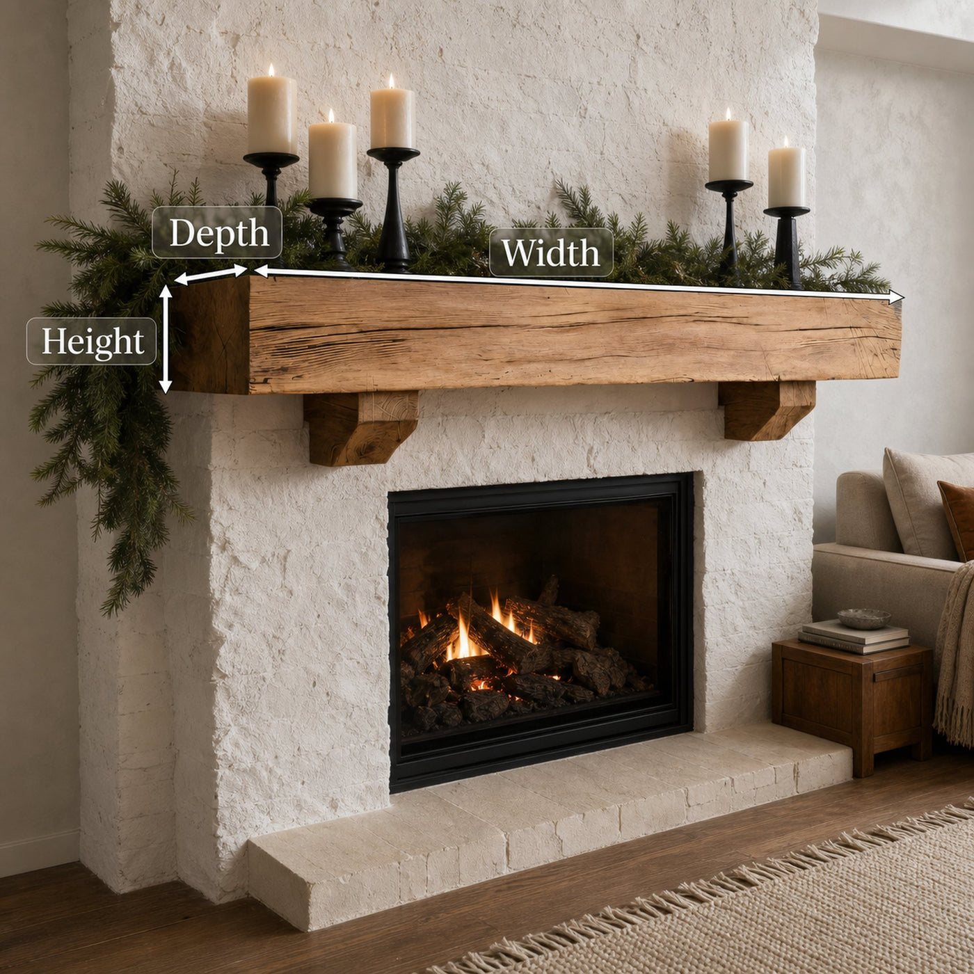Rustic Fireplace Mantel Beam For Living Room - product view 8