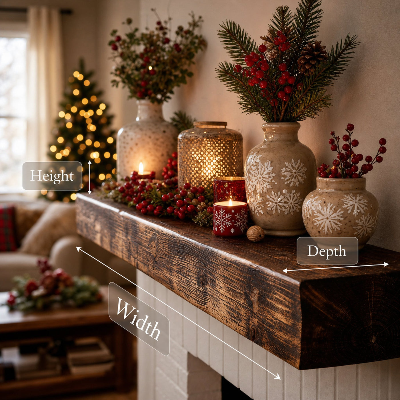 Rustic Fireplace Mantel Shelf For Living Room - product view 7