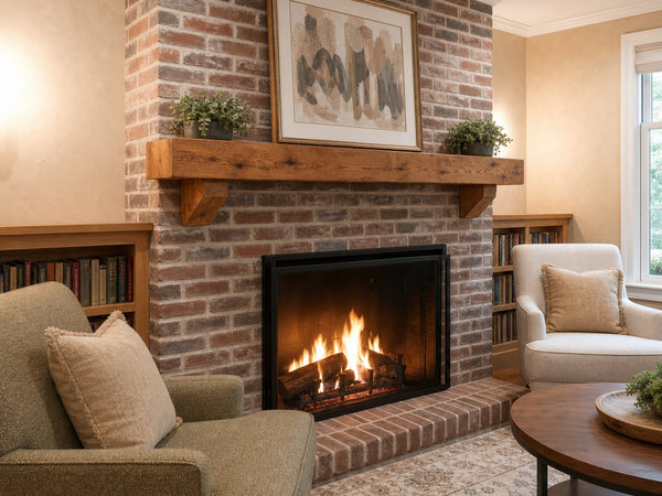 Rustic Fireplace Mantel Shelf For Living Room Cabin Decor