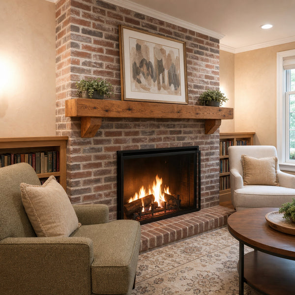 Rustic Fireplace Mantel Shelf For Living Room Cabin Decor